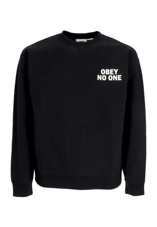 OBEY Felpa Girocollo Uomo No One Fleece Black da uomo
