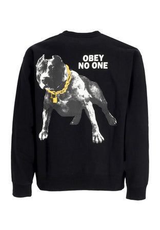 OBEY Felpa Girocollo Uomo No One Fleece Black da uomo