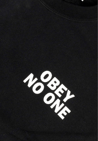 OBEY Felpa Girocollo Uomo No One Fleece Black da uomo
