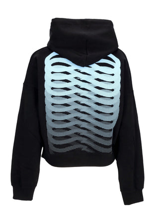 PROPAGANDA Felpa Leggera Cappuccio Corta Donna W Ribs Crop Top Hoodie Black da donna