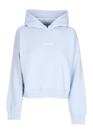 PROPAGANDA Felpa Leggera Cappuccio Corta Donna W Ribs Crop Top Hoodie Sky da donna