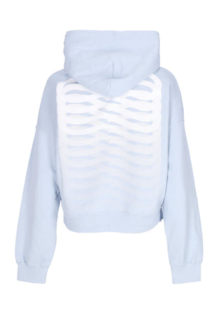 PROPAGANDA Felpa Leggera Cappuccio Corta Donna W Ribs Crop Top Hoodie Sky da donna