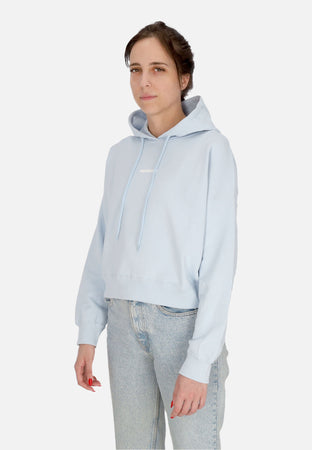 PROPAGANDA Felpa Leggera Cappuccio Corta Donna W Ribs Crop Top Hoodie Sky da donna