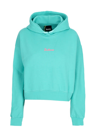 DISCLAIMER Felpa Leggera Cappuccio Donna W Logo Crop Hoodie Mint da donna