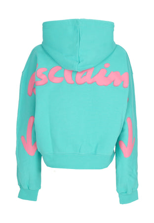 DISCLAIMER Felpa Leggera Cappuccio Donna W Logo Crop Hoodie Mint da donna