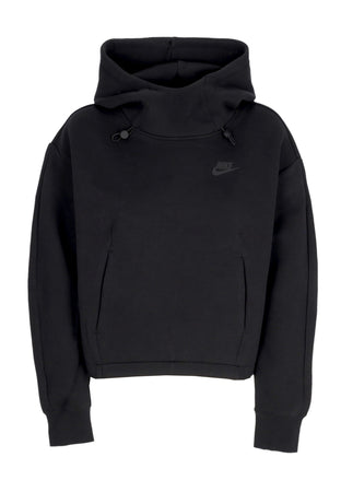 Nike Felpa Leggera Cappuccio Donna W Sportswear Tech Fleece Oversized Hoodie Black/black da donna