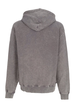 DOLLY NOIRE Felpa Leggera Cappuccio Uomo Acid Wash Hoodie Grey da uomo