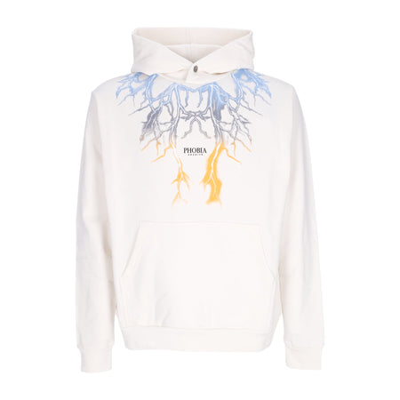 PHOBIA Felpa Leggera Cappuccio Uomo Bicolor Lightning Print Hoodie White da uomo
