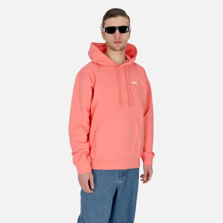 OBEY Felpa Leggera Cappuccio Uomo Bold Hood Premium French Terry Shell Pink da uomo