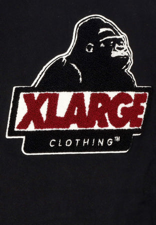 XLARGE Felpa Leggera Cappuccio Uomo Chenille Slanted Og Pullover Hooded Black da uomo