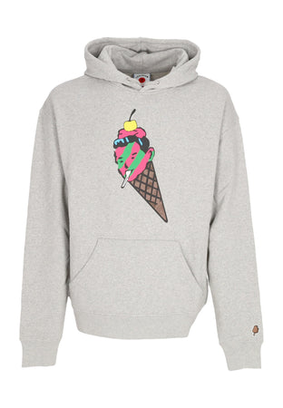 ICE CREAM Felpa Leggera Cappuccio Uomo Cone Man Popover Hoodie Heather Grey da uomo