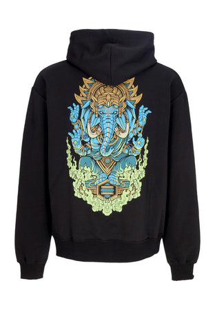 DOLLY NOIRE Felpa Leggera Cappuccio Uomo Ganesha Hoodie Black da uomo