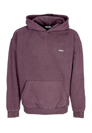 OBEY Felpa Leggera Cappuccio Uomo Lowercase Pigment Hoodie Fleece Pigment Plum Perfect da uomo