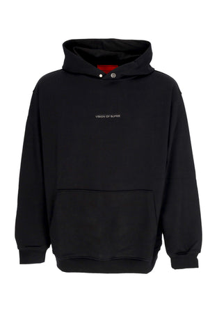 VISION OF SUPER Felpa Leggera Cappuccio Uomo Military Skull On Back Hoodie Black da uomo