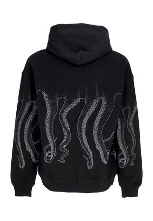 OCTOPUS Felpa Leggera Cappuccio Uomo Outline Hoodie Black da uomo