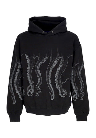 OCTOPUS Felpa Leggera Cappuccio Uomo Outline Hoodie Black da uomo