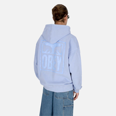 OBEY Felpa Leggera Cappuccio Uomo Pigment Eyes Icon Extra Heavy Hoodie Pigment Hydrangea da uomo