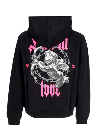 PHOBIA Felpa Leggera Cappuccio Uomo Putto Print Hoodie Black/pink da uomo