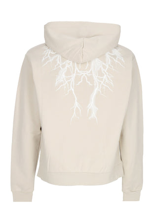 PHOBIA Felpa Leggera Cappuccio Uomo White Lightning Hoodie Beige da uomo