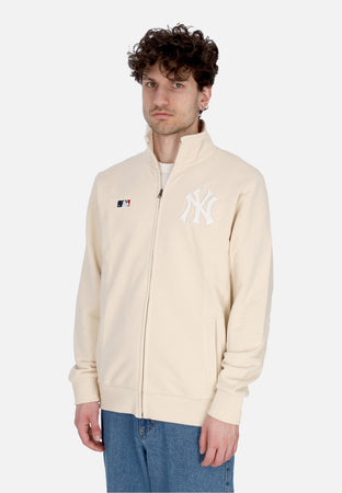 47 BRAND Felpa Leggera Collo Alto Uomo Mlb Embroidery Helix Track Jacket Neyyan Oat Milk da uomo