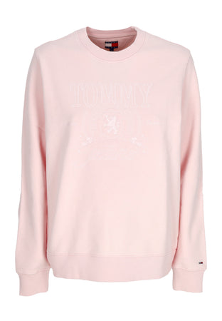 Tommy Hilfiger Felpa Leggera Girocollo Donna W Tonal Crest Crewneck Precious Pink da donna