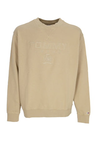Tommy Hilfiger Felpa Leggera Girocollo Uomo Logo Crewneck Relic Tan da uomo