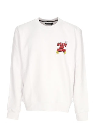 5TATE OF MIND Felpa Leggera Girocollo Uomo Mickey 5tate Sweatshirt White da uomo