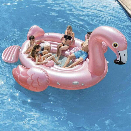 Fenicottero-Gonfiabile-Gigante-Isola-Party-422-X-373-X-185-Cm-Mare-Piscina-4-Posti