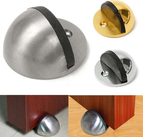 Fermaporta-Ferma-Porta-Semi-Circolare-In-Metallo-Con-Gomma-Antigraffio