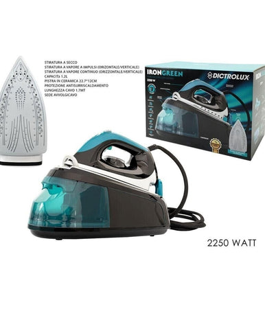 Ferro Da Stiro Con Caldaia A Vapore 2250w Piastra In Ceramica Funzione Autopulizia