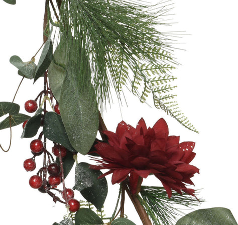 Festone natalizio ghirlanda con Fiori Rossi, decorazione da 150 cm Casa e cucina/Decorazioni per interni/Addobbi e decorazioni per ricorrenze/Decorazioni natalizie/Orpelli e festoni MagiediNatale.it - Altamura, Commerciovirtuoso.it