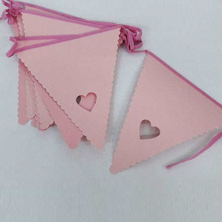 Festone-Rosa-Cuore-12-Bandierine-In-Cartone-Rigido-4.8m-Compleanni-Matrimonio