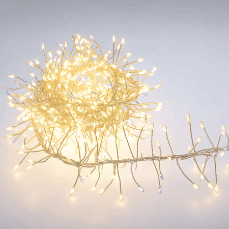 Festone di Luce argento con  microled bianco caldo e bianco freddo