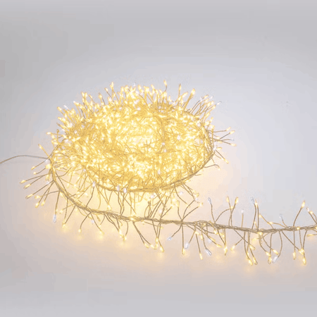 Festone di Luce argento con  microled bianco caldo e bianco freddo