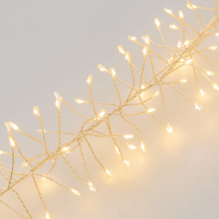 Festone di Luce argento con  microled bianco caldo e bianco freddo