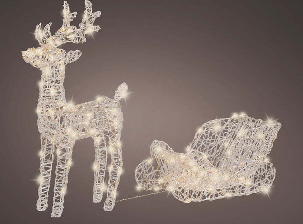Figura luminosa di Renna con Slitta, led a luce bianca calda da 70 cm in acrilico Casa e cucina/Decorazioni per interni/Addobbi e decorazioni per ricorrenze/Decorazioni natalizie/Luci natalizie/Catene luminose per esterni MagiediNatale.it - Altamura, Commerciovirtuoso.it