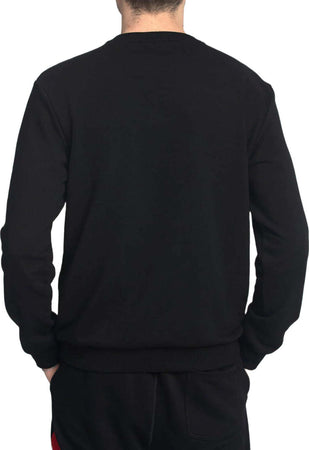 Fila-Felpa-Uomo-Senza-Cappuccio-Girocollo-Logo-Piccolo-Felpa-Nera