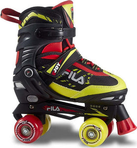 Fila-Pattini-4-ruote-Joy-Roller,-Nero-Rosso-verde-Lime
