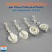 Kit Universale Bianco 4 Manopole con Innesto Attacco da 6 / 8 mm