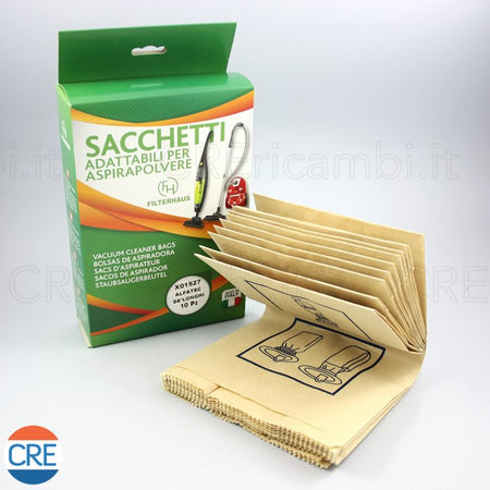 Sacchetti Carta x10 per Bidone Aspirapolvere, 30x18 cm