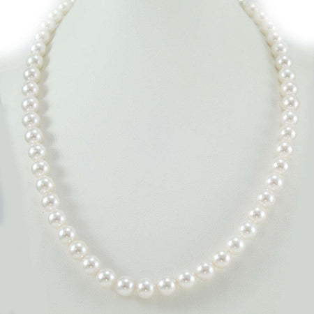 Filo perle per collana Akoya giapponesi 7,5 / 8 Coscia bianco con sfumature naturali