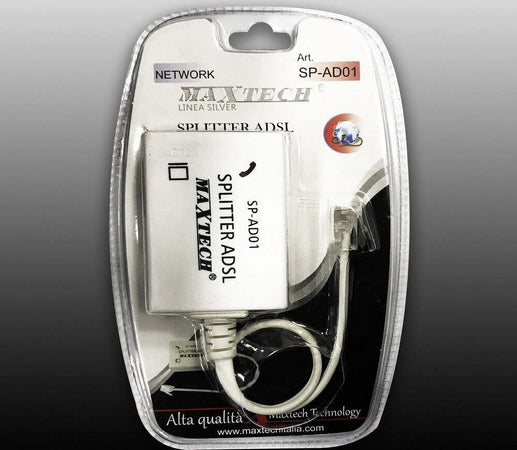 Filtro-Adsl-Splitter-Telefonico-Plug-Rj11-Ingressi-Femmina-Sdoppiatore-Maxtech-Sp-ad01