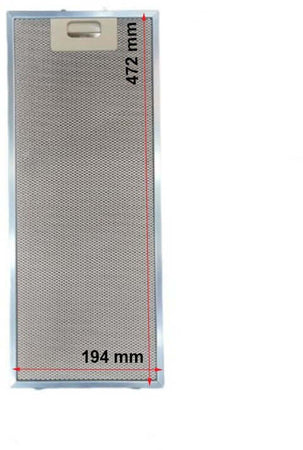 Filtro cappa alluminio 194x472x9mm Rex Electrolux AEG Elica Faber