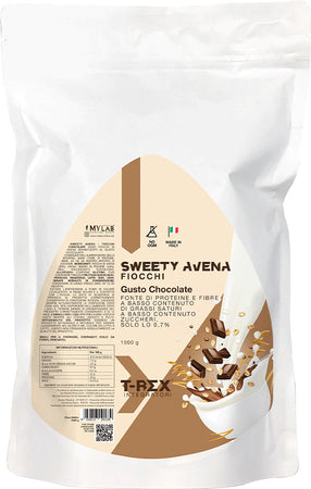 Fiocchi Di Avena Aromatizzati Al Cioccolato Sweety Avena Chocolate T-rex - Ideali Per Porridge Proteico, Pancake Proteici - A Basso Contenuto Di Grassi E Zuccheri- Per Colazione Fitness E Snack Alimentari e cura della casa/Cereali e muesli/Farina e pappa d'avena MyLab Nutrition - Roma, Commerciovirtuoso.it