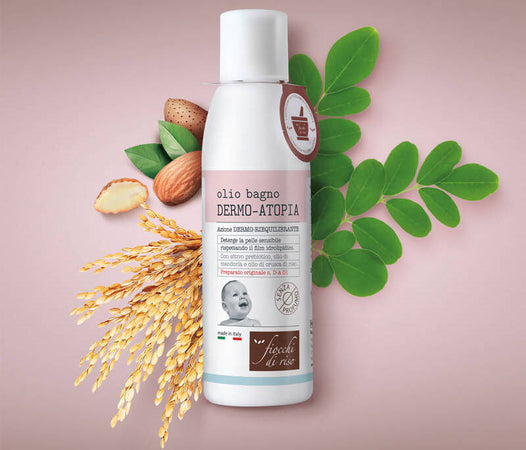 FIOCCHI DI RISO Olio Bagno DERMO-ATOPIA Detergente delicato indicato per pelli a tendenza Atopica | 200 ml Igiene Sanitaria Gioia del Bimbo - Villa San Giovanni, Commerciovirtuoso.it