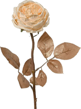 Fiore decorativo rosa in poliestere champagne, decorazione da 57 cm Casa e cucina/Decorazioni per interni/Addobbi e decorazioni per ricorrenze/Decorazioni natalizie/Ghirlande e corone MagiediNatale.it - Altamura, Commerciovirtuoso.it
