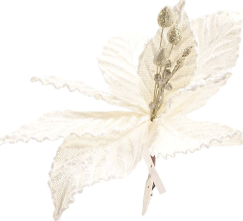 Fiore natalizio in Juta con pinza decorazione floreale per interno da 25 cm Casa e cucina/Decorazioni per interni/Addobbi e decorazioni per ricorrenze/Decorazioni natalizie/Ghirlande e corone MagiediNatale.it - Altamura, Commerciovirtuoso.it