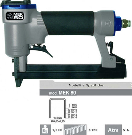 Fissatrice pneumatica RO-MA 5-6 atm MEK80 PROFESSIONALE ARIA COMPRESSA MAESTRI Fai da te/Utensili elettrici e a mano/Utensili a mano/Cucitrici e fissatrici Trade Shop italia - Napoli, Commerciovirtuoso.it