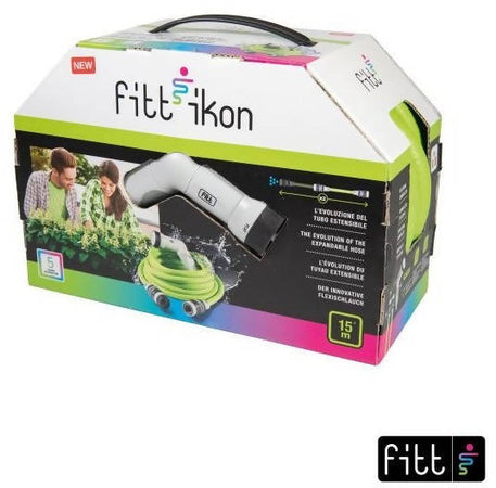 Fitt Tubo Estensibile Ikon Lime Mt 15 - Completo Di Pistola E Raccordi Tubo Giardinaggio per Giardino e Terrazza
