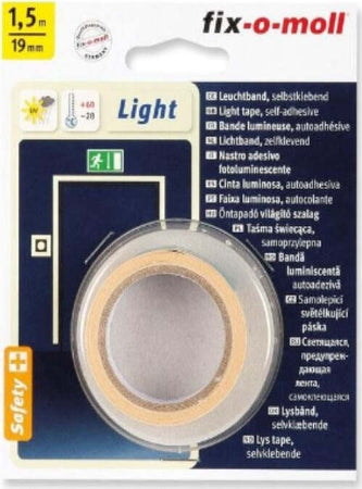 FIX-0-MOLL---1,5mt-x-19mm---NASTRO-ADESIVO-LEGGERO-SEGNALETICO-FOTOLUMINESCENTE---COLORE-BIANCO